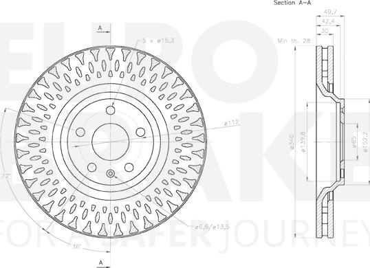 Eurobrake 58153147162 - Тормозной диск autospares.lv