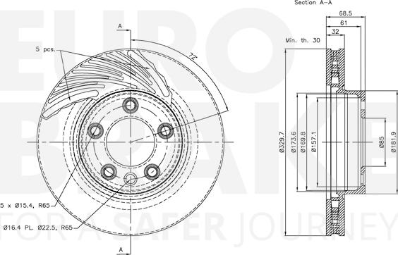 Eurobrake 58153147104 - Тормозной диск autospares.lv