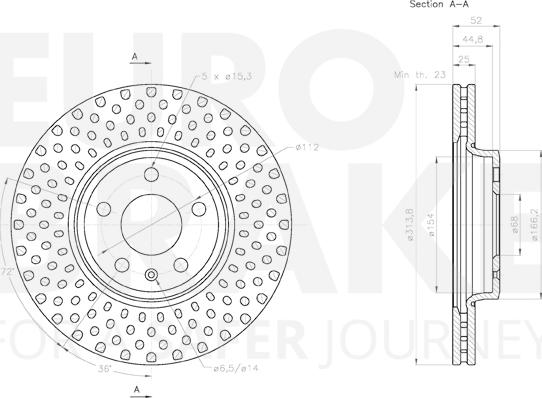 Eurobrake 58153147132 - Тормозной диск autospares.lv