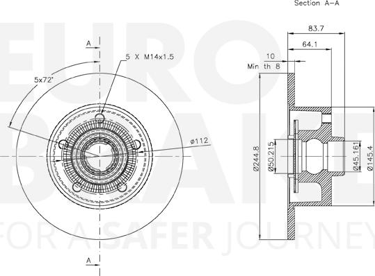 Eurobrake 58153147120 - Тормозной диск autospares.lv