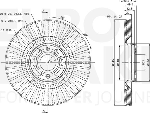 Eurobrake 5815314786 - Тормозной диск autospares.lv