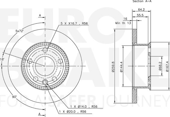 Eurobrake 5815314732 - Тормозной диск autospares.lv