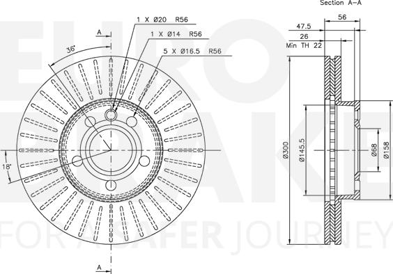 Eurobrake 5815314772 - Тормозной диск autospares.lv