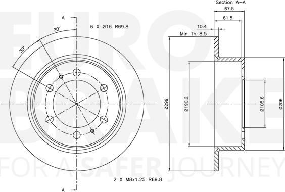 Eurobrake 5815315003 - Тормозной диск autospares.lv