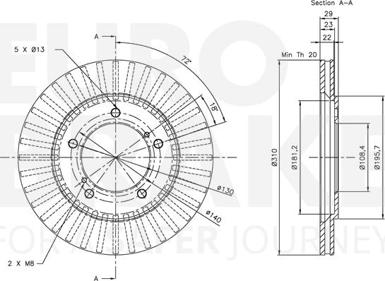 Eurobrake 5815315210 - Тормозной диск autospares.lv