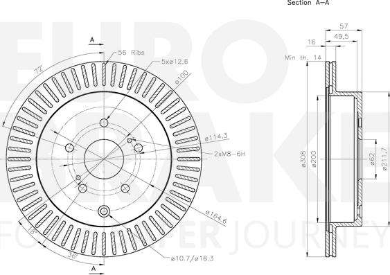 Eurobrake 5815315221 - Тормозной диск autospares.lv