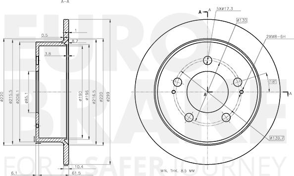 Eurobrake 5815315704 - Тормозной диск autospares.lv