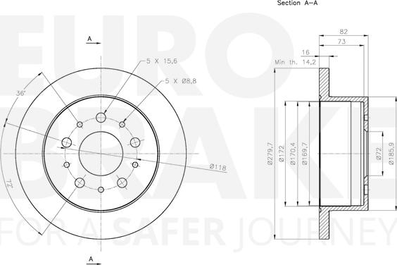 Eurobrake 5815311944 - Тормозной диск autospares.lv