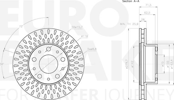 Eurobrake 5815311958 - Тормозной диск autospares.lv