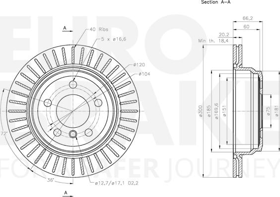 Eurobrake 5815311597 - Тормозной диск autospares.lv