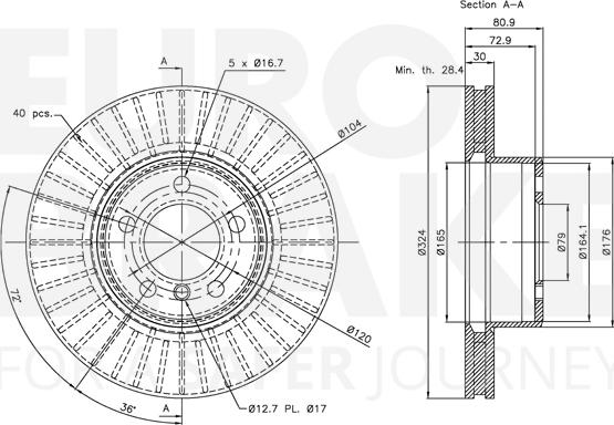 Eurobrake 5815341559 - Тормозной диск autospares.lv