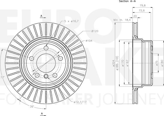 Eurobrake 5815311585 - Тормозной диск autospares.lv