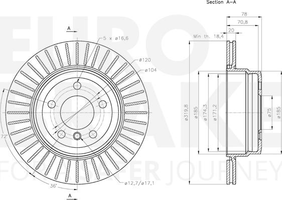 Eurobrake 5815311583 - Тормозной диск autospares.lv