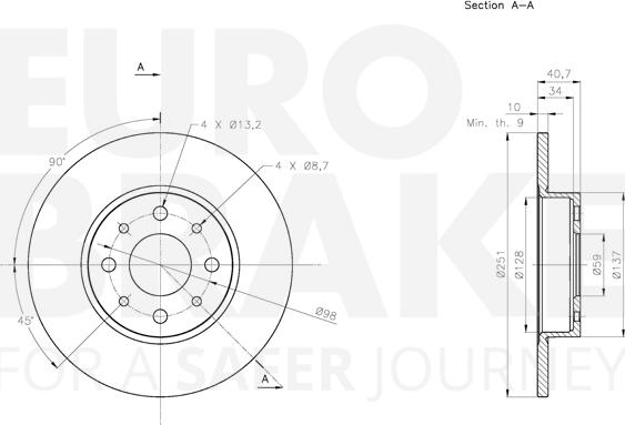 Eurobrake 5815311028 - Тормозной диск autospares.lv