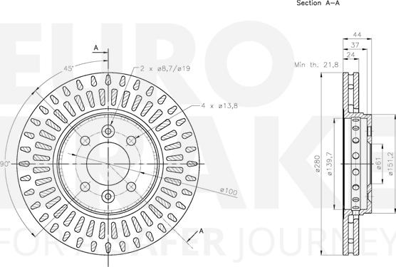 Eurobrake 5815313997 - Тормозной диск autospares.lv