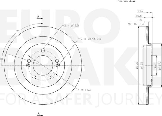 Eurobrake 5815313444 - Тормозной диск autospares.lv