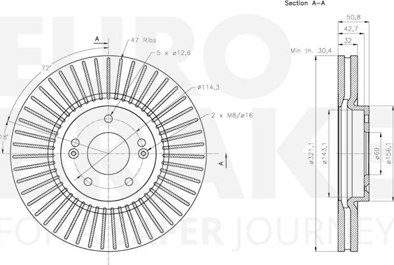 Eurobrake 5815313440 - Тормозной диск autospares.lv