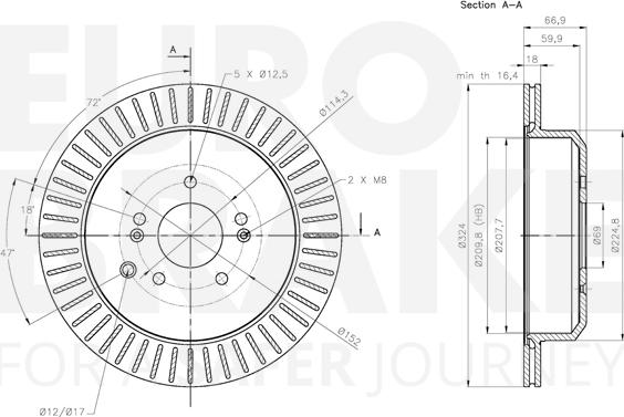 Eurobrake 5815313448 - Тормозной диск autospares.lv