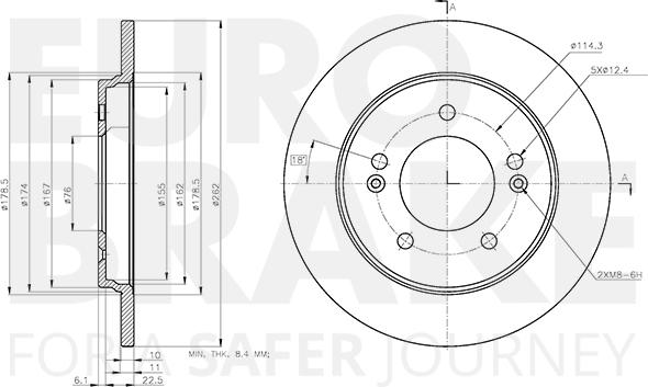 Eurobrake 5815313462 - Тормозной диск autospares.lv