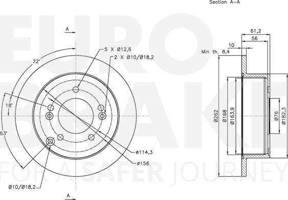 Eurobrake 5815313424 - Тормозной диск autospares.lv