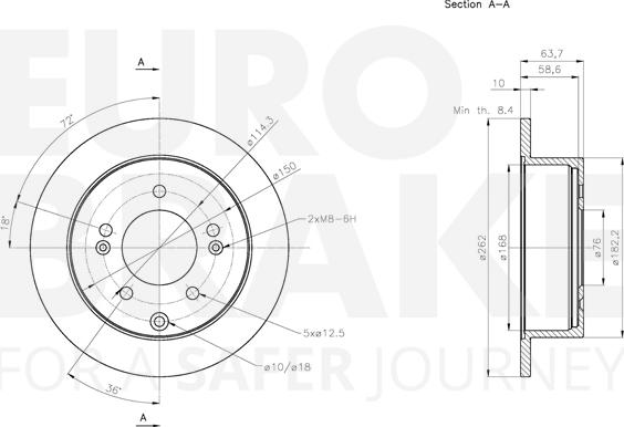 Eurobrake 5815313531 - Тормозной диск autospares.lv