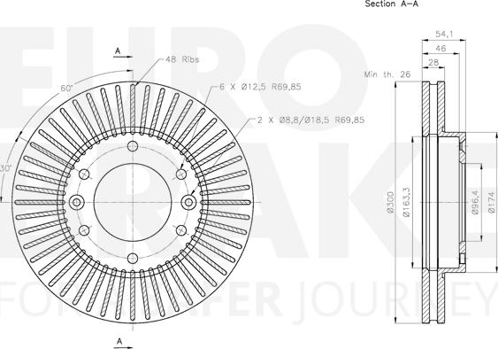 Eurobrake 5815313524 - Тормозной диск autospares.lv