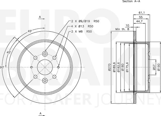 Eurobrake 5815313521 - Тормозной диск autospares.lv