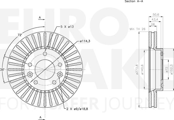 Eurobrake 5815313522 - Тормозной диск autospares.lv