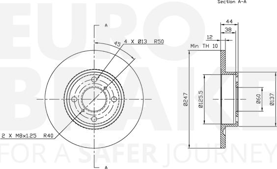 Eurobrake 5815313642 - Тормозной диск autospares.lv