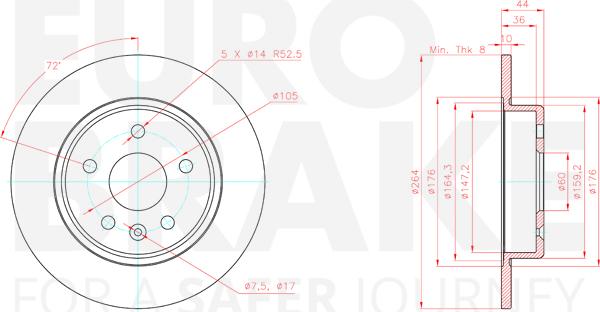 Eurobrake 5815313681 - Тормозной диск autospares.lv