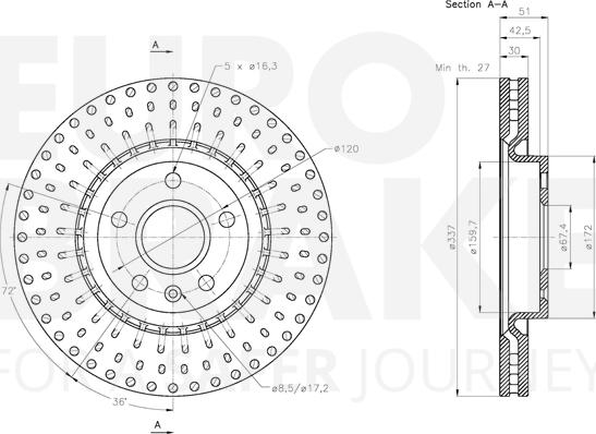 Eurobrake 5815313671 - Тормозной диск autospares.lv