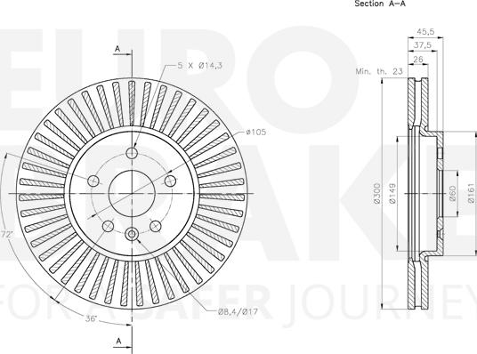 Eurobrake 5815313677 - Тормозной диск autospares.lv