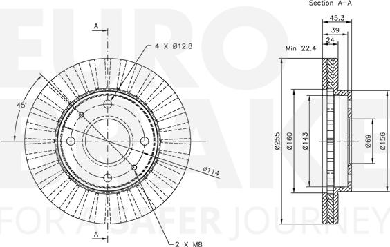 Eurobrake 5815313010 - Тормозной диск autospares.lv