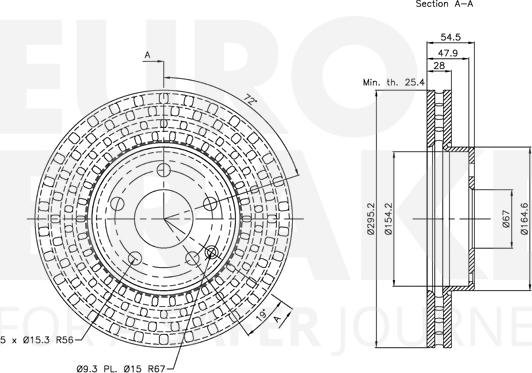 Eurobrake 5815313359 - Тормозной диск autospares.lv