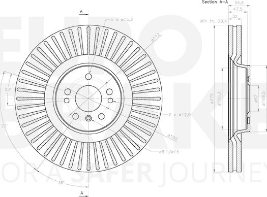 Eurobrake 58153133127 - Тормозной диск autospares.lv