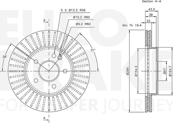 Eurobrake 5815313317 - Тормозной диск autospares.lv