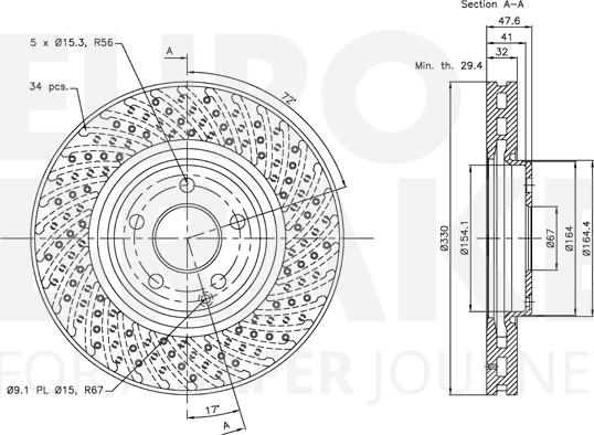 Eurobrake 5815313382 - Тормозной диск autospares.lv