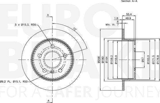 Eurobrake 5815313374 - Тормозной диск autospares.lv