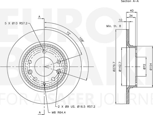 Eurobrake 5815313246 - Тормозной диск autospares.lv