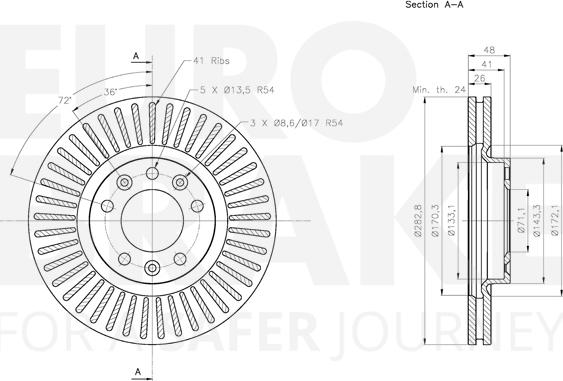 Eurobrake 5815313741 - Тормозной диск autospares.lv