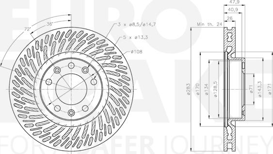 Eurobrake 5815313747 - Тормозной диск autospares.lv