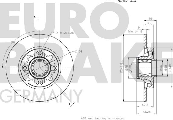 Eurobrake 5815313738 - Тормозной диск autospares.lv