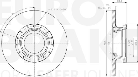 Eurobrake 5815312597 - Тормозной диск autospares.lv