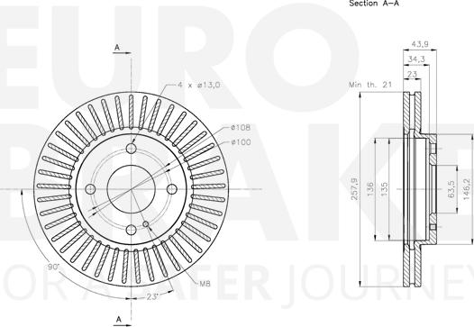 Eurobrake 5815312580 - Тормозной диск autospares.lv