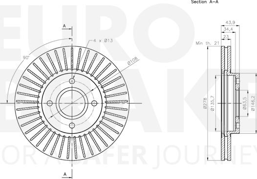 Eurobrake 5815312588 - Тормозной диск autospares.lv