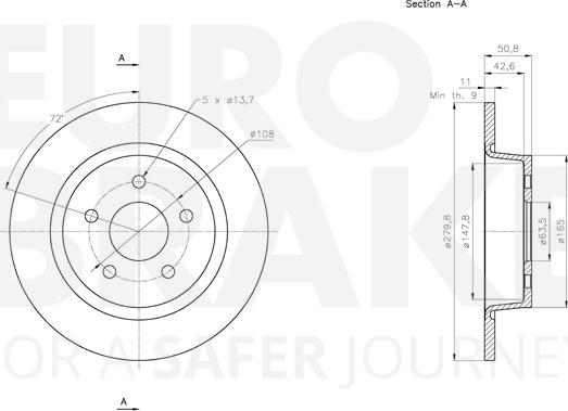 Eurobrake 5815312583 - Тормозной диск autospares.lv