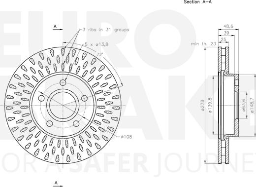 Eurobrake 5815312582 - Тормозной диск autospares.lv