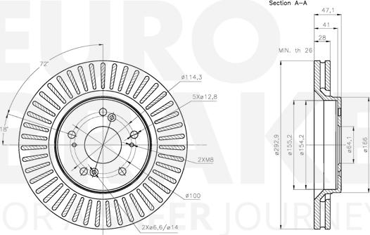 Eurobrake 5815312653 - Тормозной диск autospares.lv