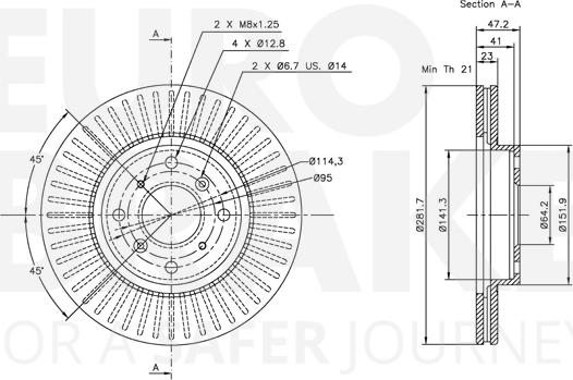 Eurobrake 5815312620 - Тормозной диск autospares.lv