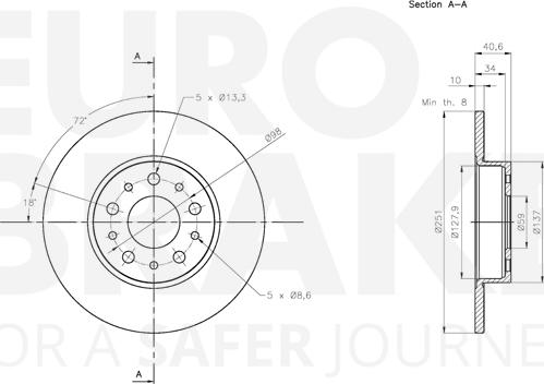 Eurobrake 5815312368 - Тормозной диск autospares.lv